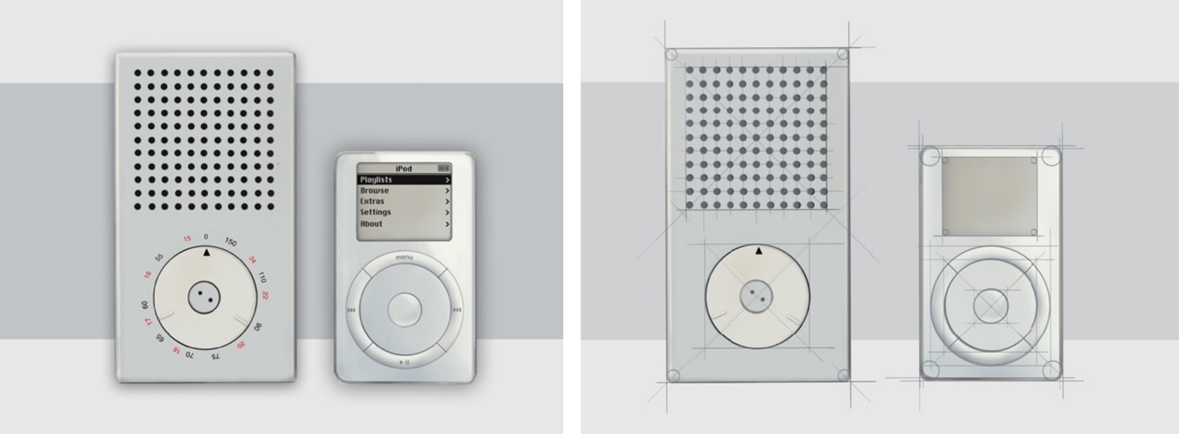 Braun TP 1 (left) and iPod Classic (right)